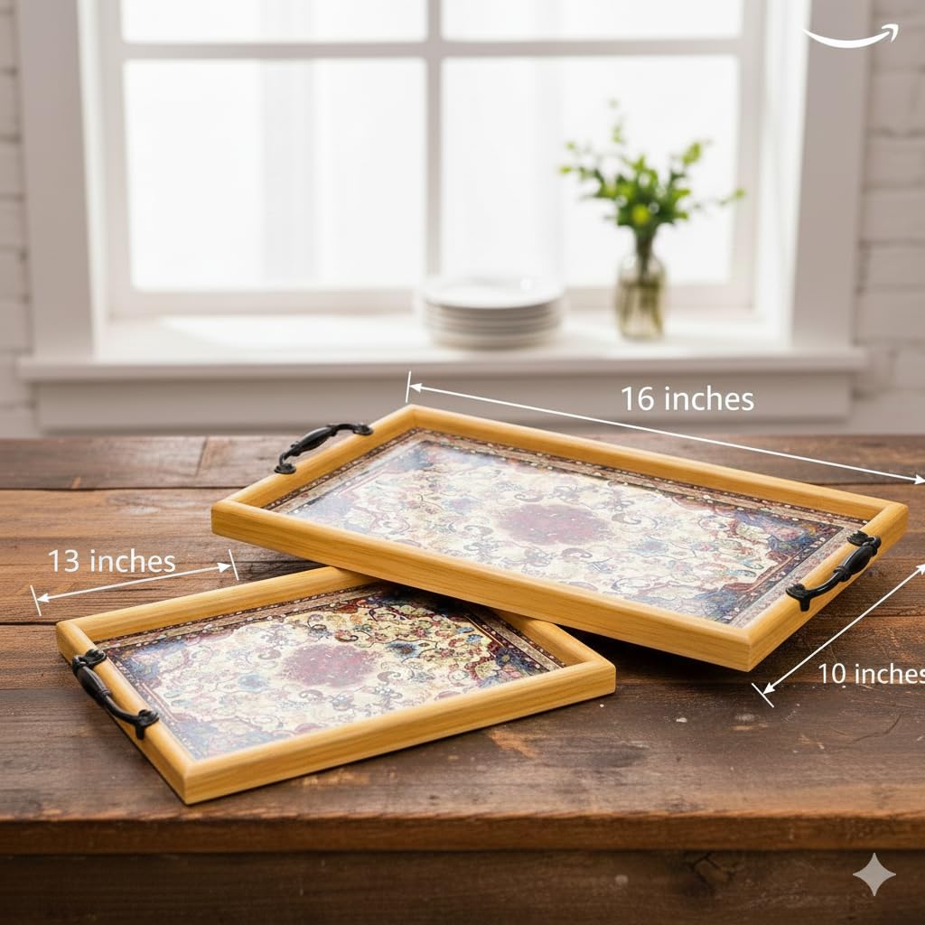 SERVING TRAY 2 PCS SET (13 INCH , 16 INCH)  22932 IYRY-07