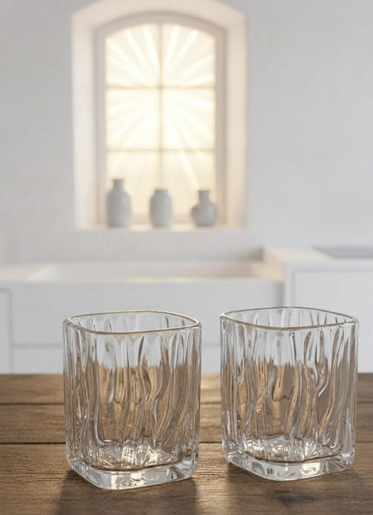 DELI JUICE GLASS SQUARE 200ML 6 PCS SET  23096 I TKB6002A
