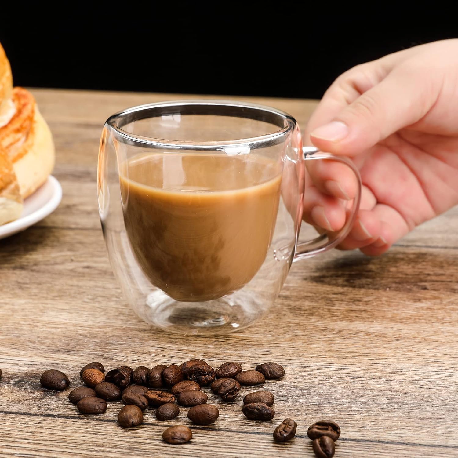 DW GLASS MUG HANDL 250ML 1PCS  23139 | GDN58-250