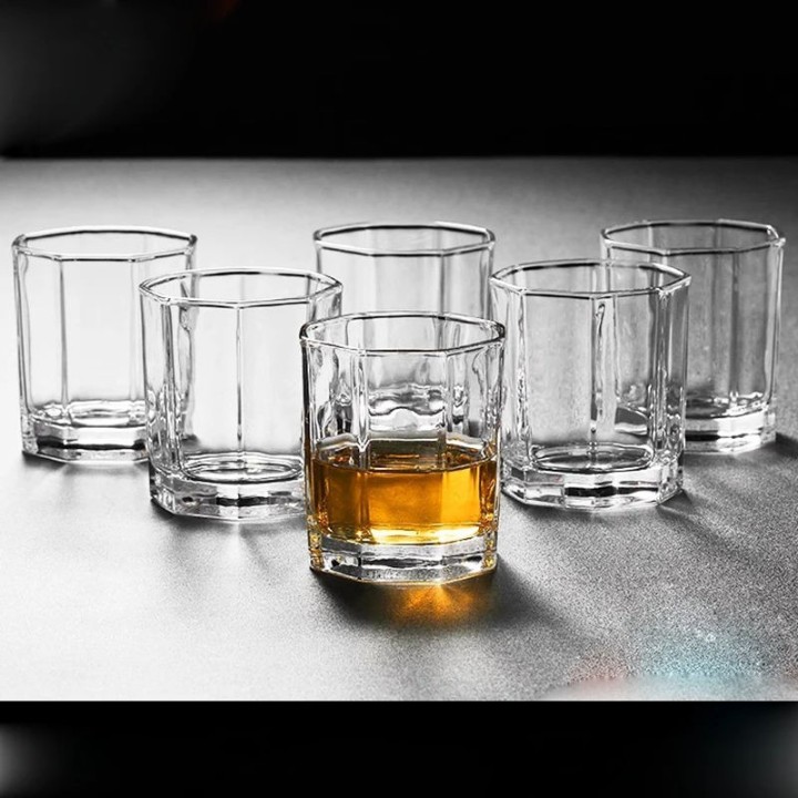 WHISKY GLASS HEXA 180ML 6PCS SET  22905|KTY5010
