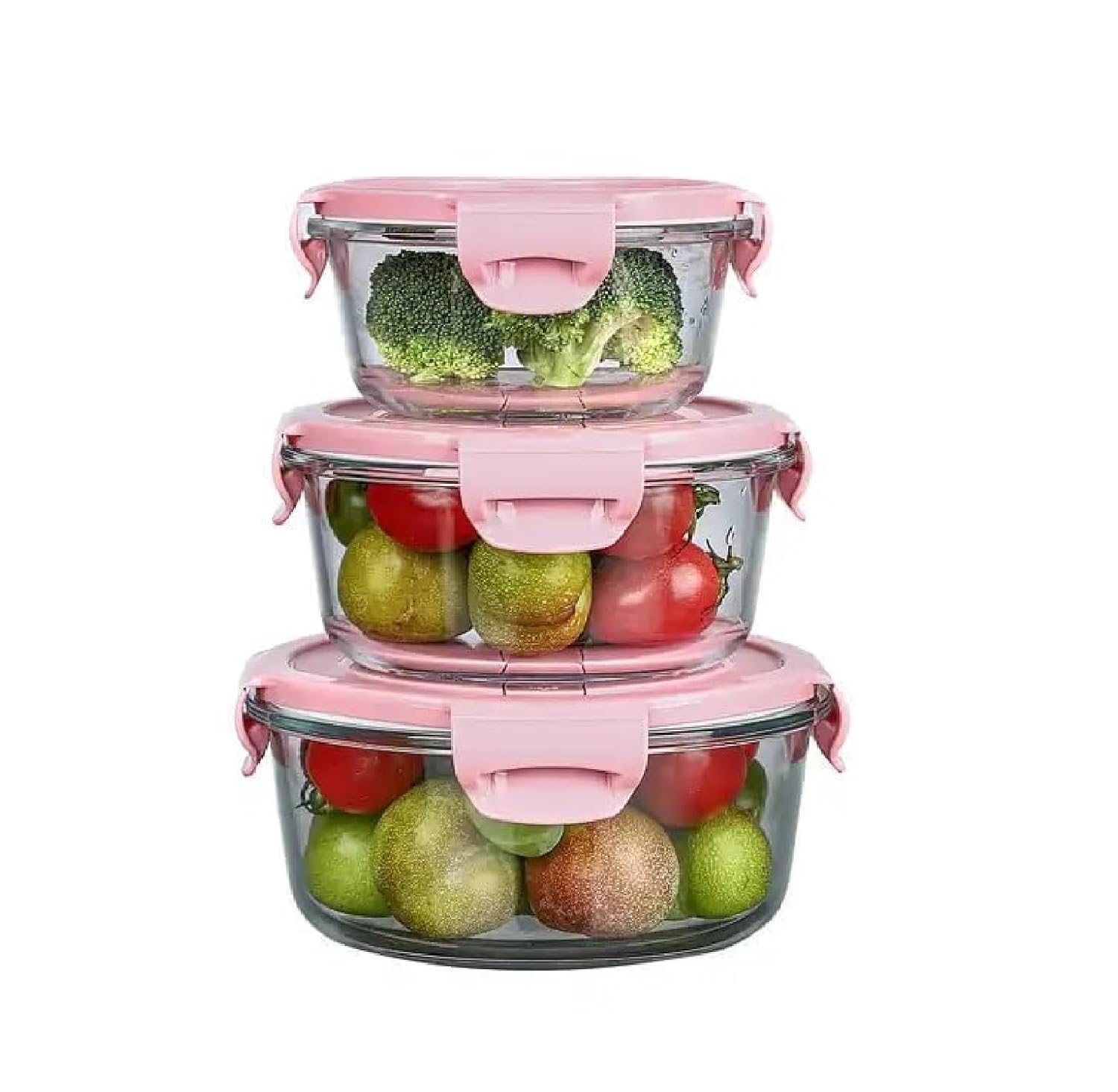 LUNCH BOX ROUND 3 PCS SET BOX PACK 23131 | GTY-2507