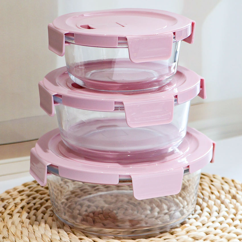 LUNCH BOX ROUND 3 PCS SET BOX PACK 23131 | GTY-2507