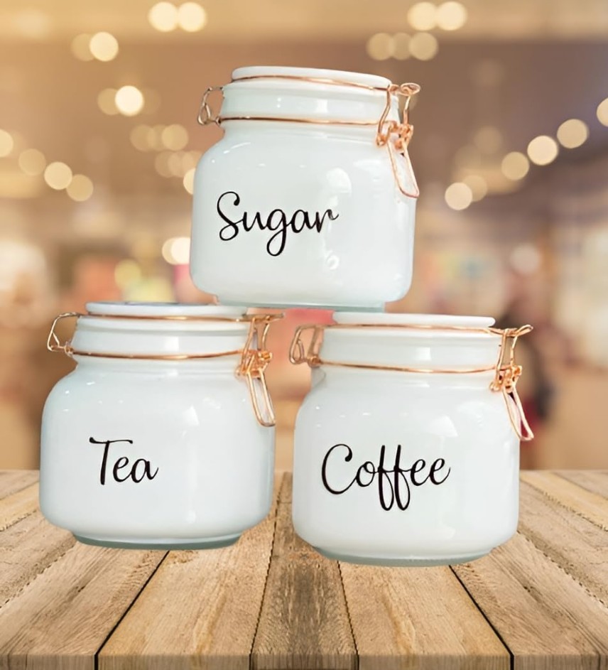 SWING CAP SQUARE  WHITE  COLOUR 860ML 3 PCS SET BOX PACK 23127 | GTY-2508-WHITE