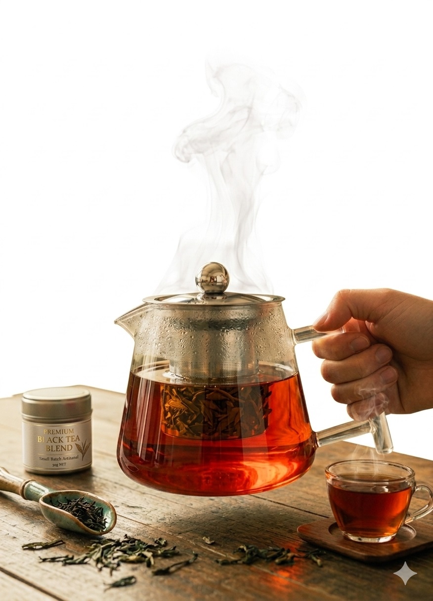 GREEN TEA KETTLE GLASS HANDLE 500ML  22707
