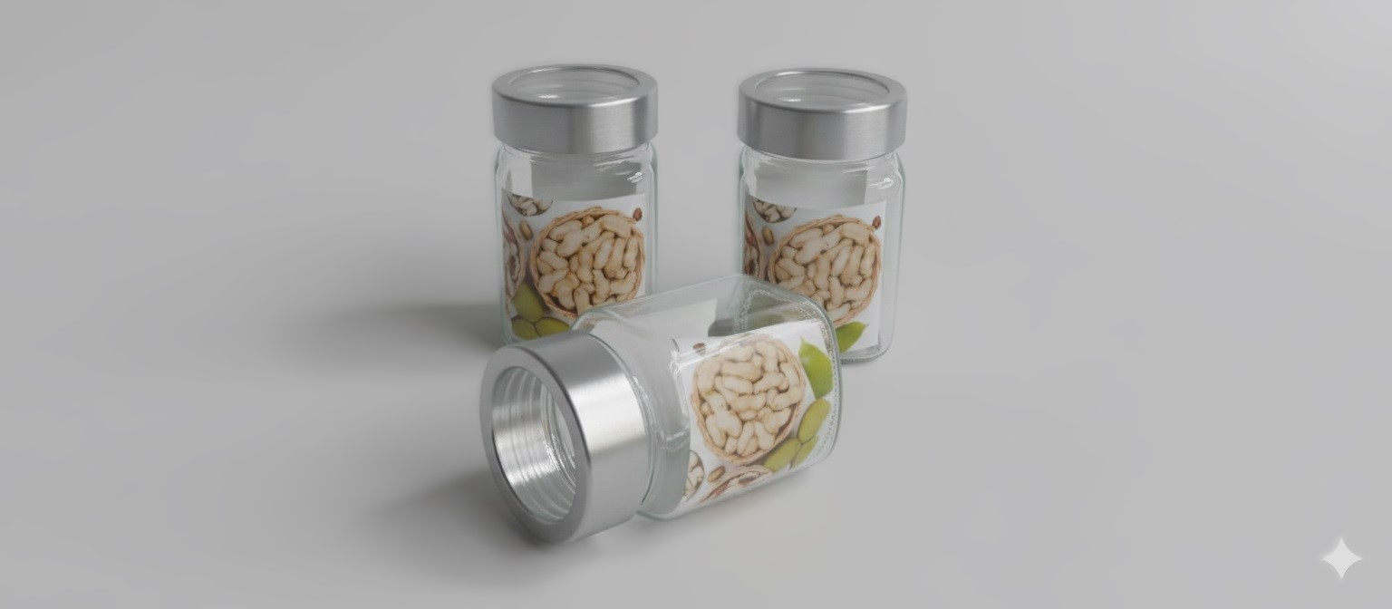 SQAURE  JAR  340ML 3PCS BOX PACK  22848 | H23012-W