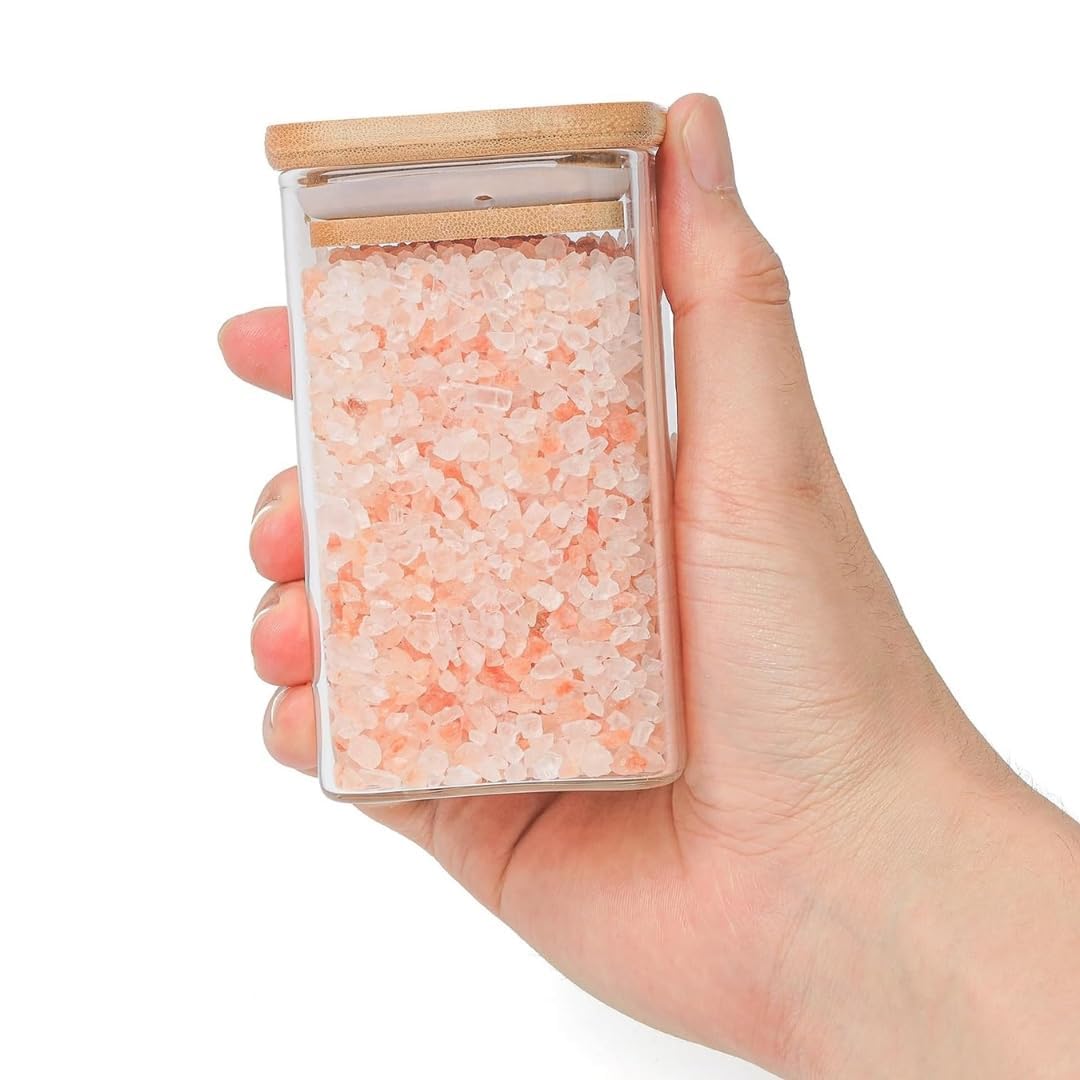 WOODEN LID JAR SQUARE 270ML 3PCS   23112 I GPG16-270-L3