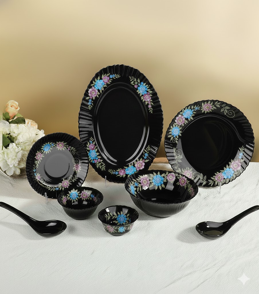 BLACK OPAL 33 PCS DINNER SET 23060 I BK-33-011