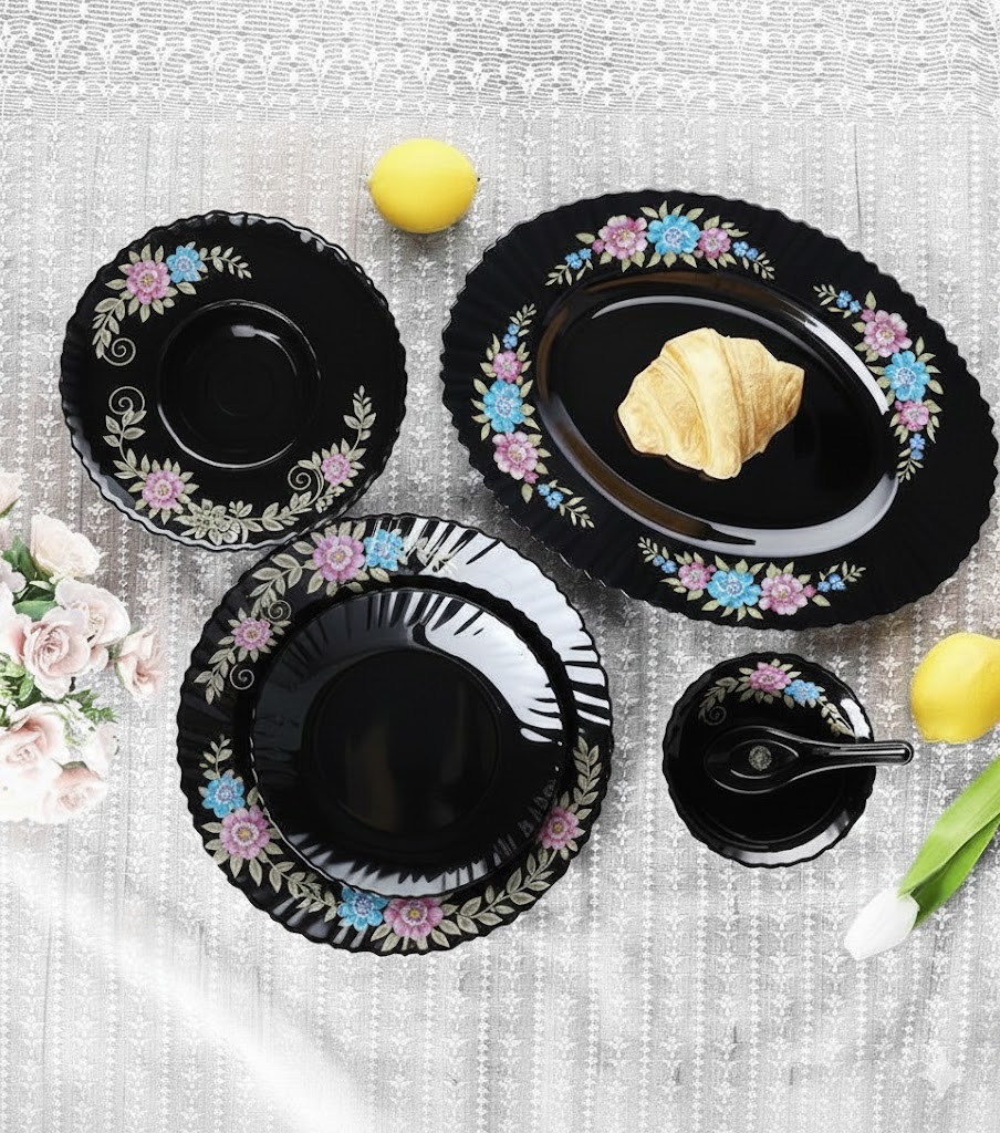 BLACK OPAL 33 PCS DINNER SET 23060 I BK-33-011