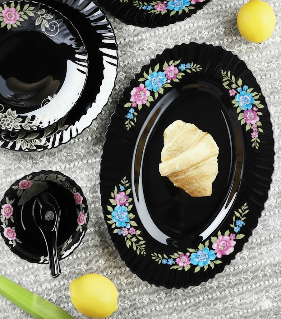 BLACK OPAL 33 PCS DINNER SET 23060 I BK-33-011