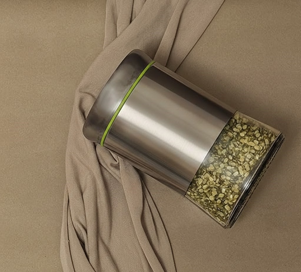 GLASS JAR WITH STEEL COVER 550ML BOX PACK 22846 I H4082-2