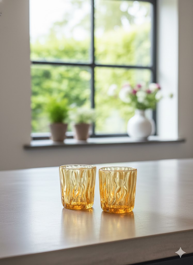 JUICE GLASS GOLDEN 200ML 6 PCS SET  23087 I TKB6002-AHA