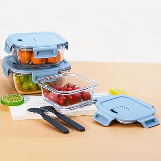 LUNCH BOX SQUARE 3 PCS SET BOX PACK 23133 | GTY-2505