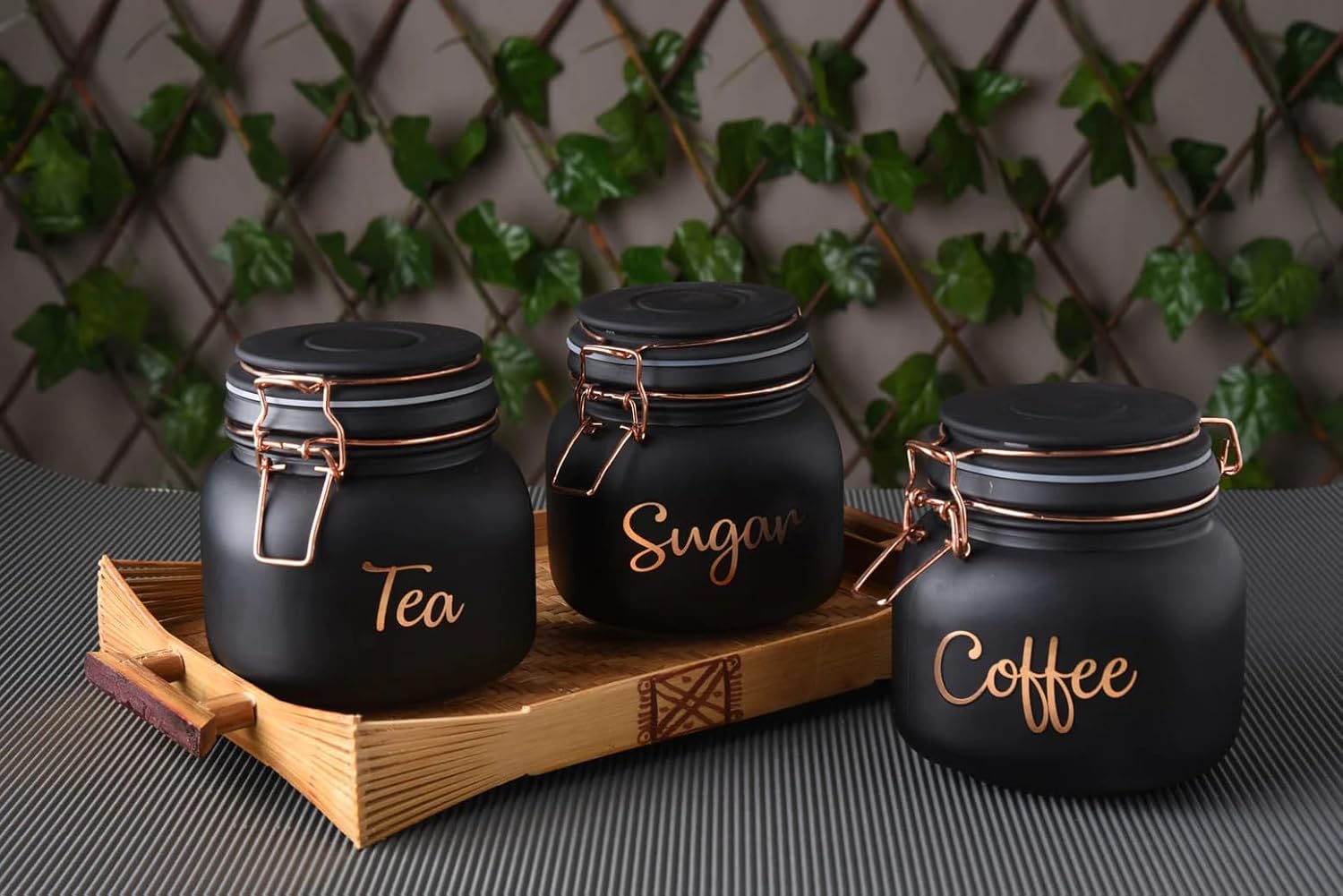 SWING CAP SQUARE BLACK COLOUR 860ML 3 PCS SET BOX PACK 23125 | GTY-2508-BLACK
