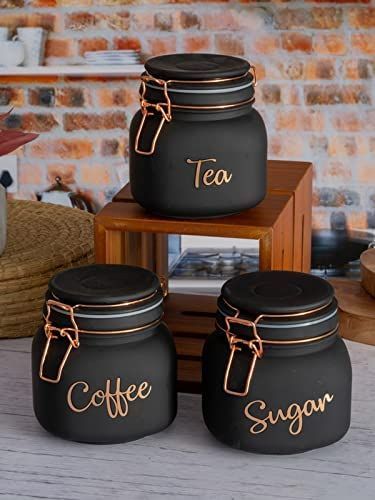 SWING CAP SQUARE BLACK COLOUR 860ML 3 PCS SET BOX PACK 23125 | GTY-2508-BLACK