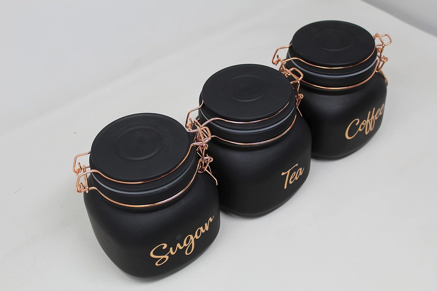 SWING CAP SQUARE BLACK COLOUR 860ML 3 PCS SET BOX PACK 23125 | GTY-2508-BLACK