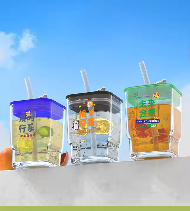 SIPPER BOTTLE SQUARE GLASS 470ML 22621 | VX-34