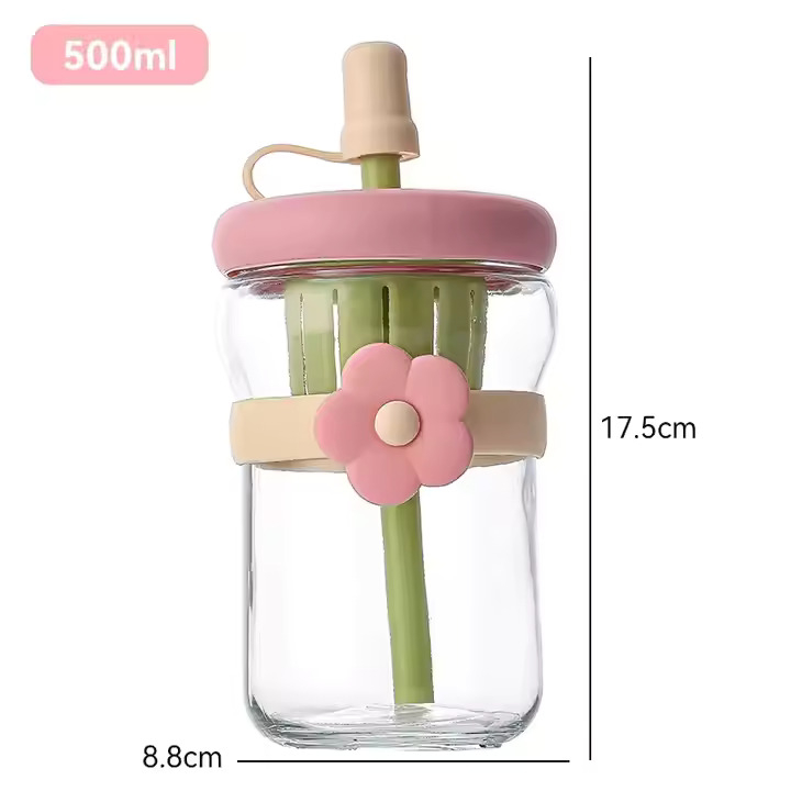 SIPPER BOTTLE FLOWER BAND 500ML 22624 | VX-27