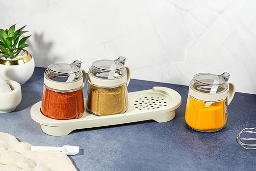 PICKLE JAR ON TRAY 400 ML 3 PCS SET 22673 | LY-L4C