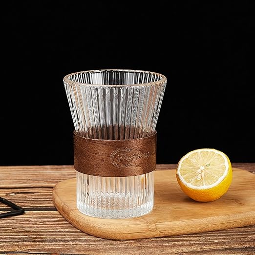WATER JUICE GLASS WOOD RING 140ML 1 PCS  23109 I MSB-109