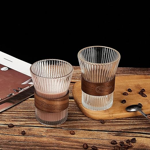 WATER JUICE GLASS WOOD RING 140ML 1 PCS  23109 I MSB-109