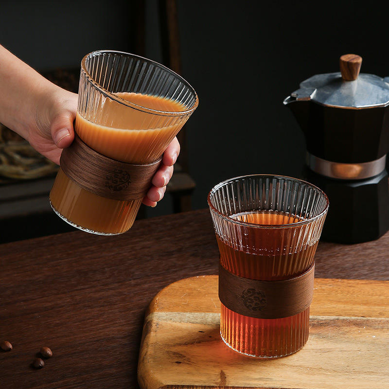 WATER JUICE GLASS WOOD RING 140ML 1 PCS  23109 I MSB-109