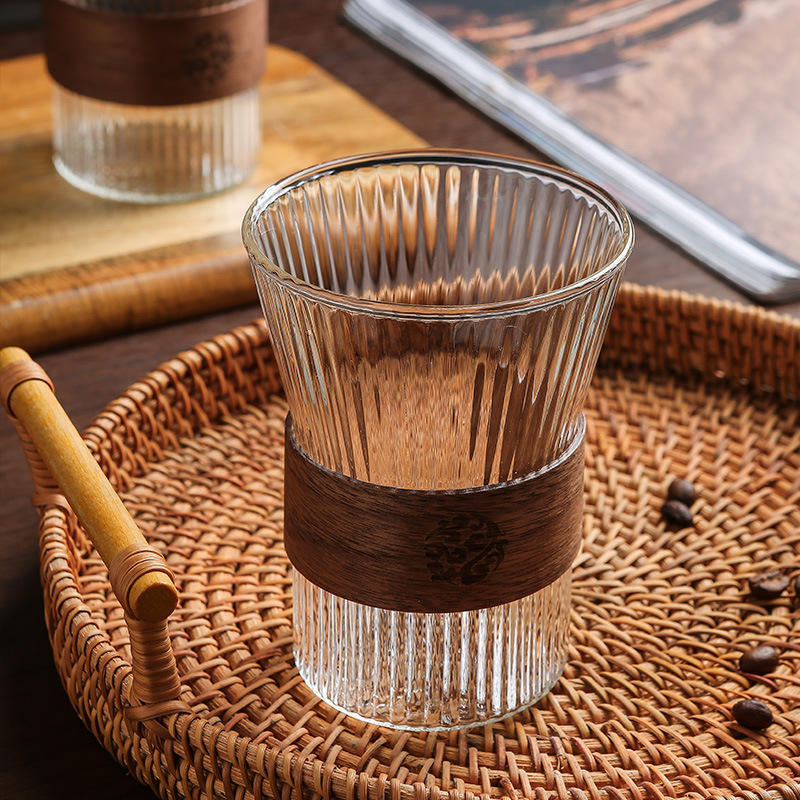 WATER JUICE GLASS WOOD RING 140ML 1 PCS  23109 I MSB-109