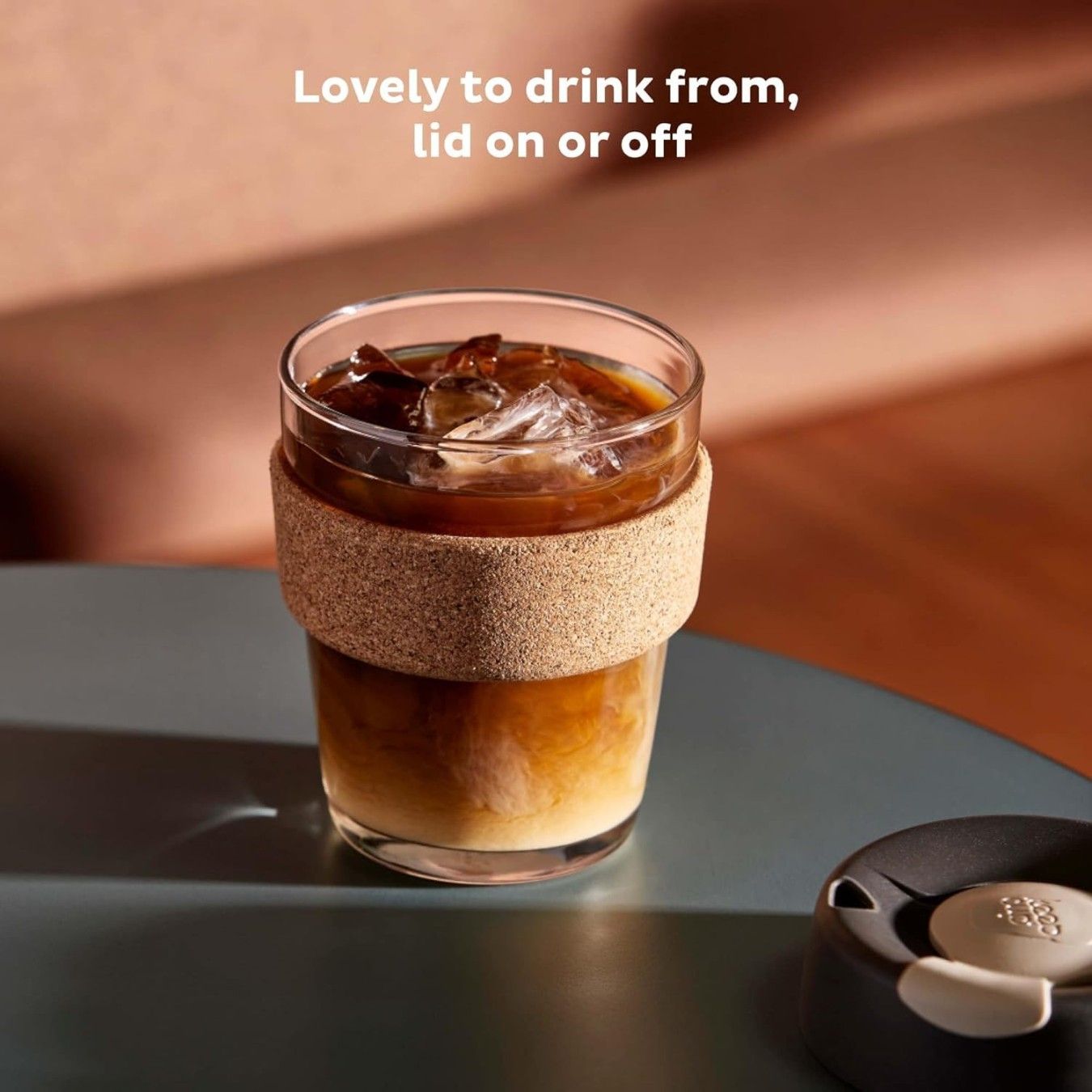 SIPPER GLASS CORK SILICON 550ML 22298