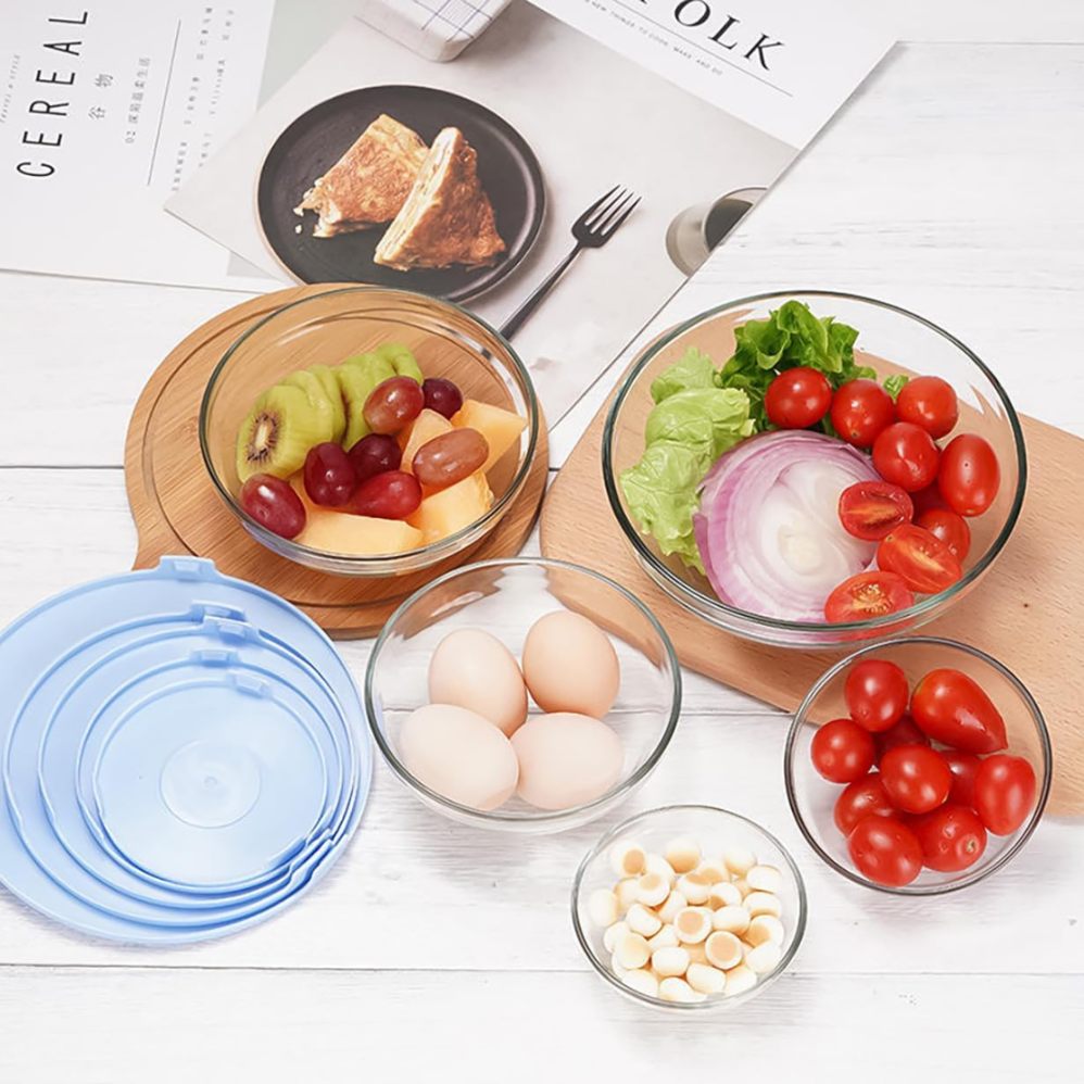 GLASS  BOWL SET ROUND 5 PCS LID  20868 | 808-B