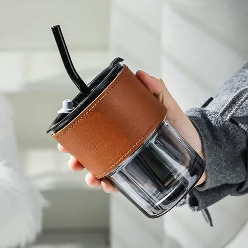 LEATHER GRIP MASON MUG 430ML 23153 | H6-0005-SMOKE