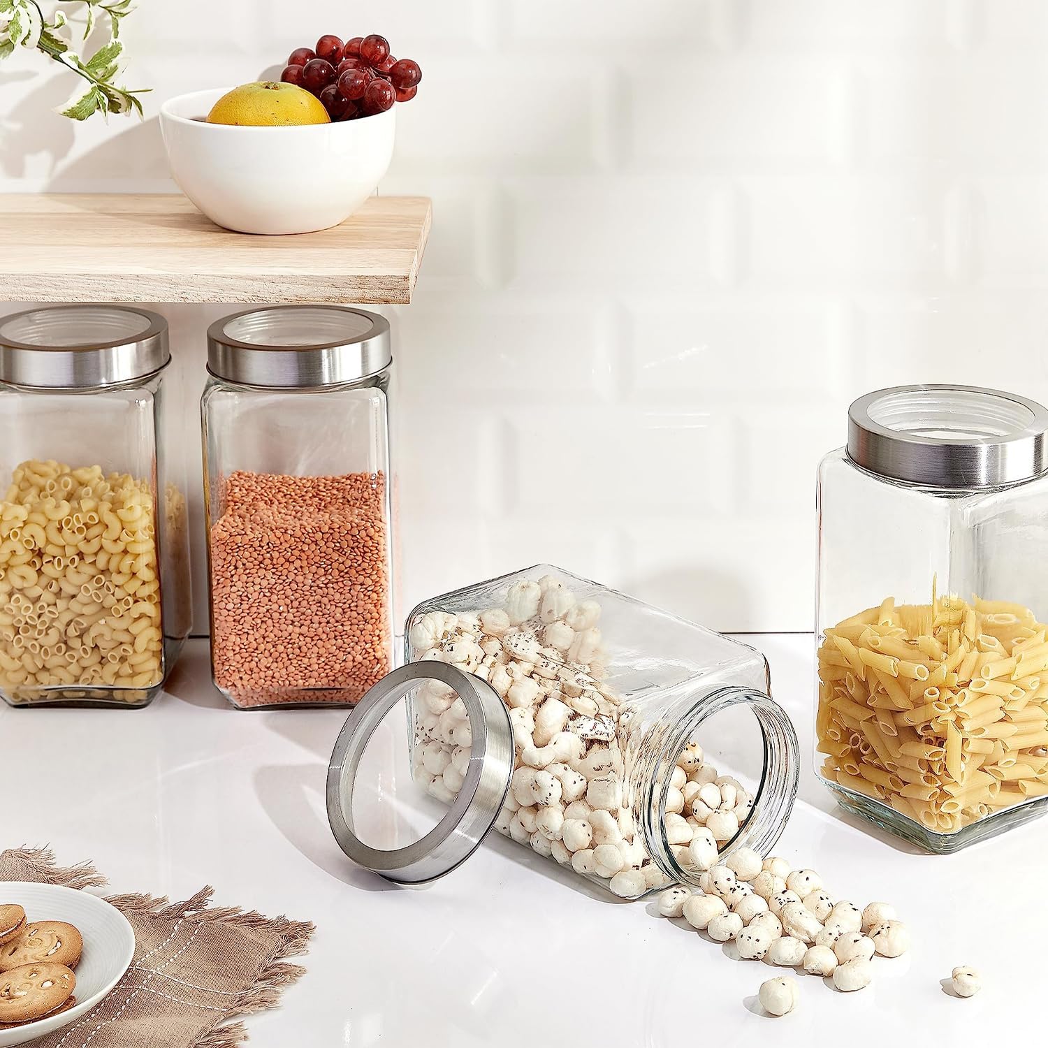 1000ML CUBICAL JAR STAINLESS STEEL  CAP  22953