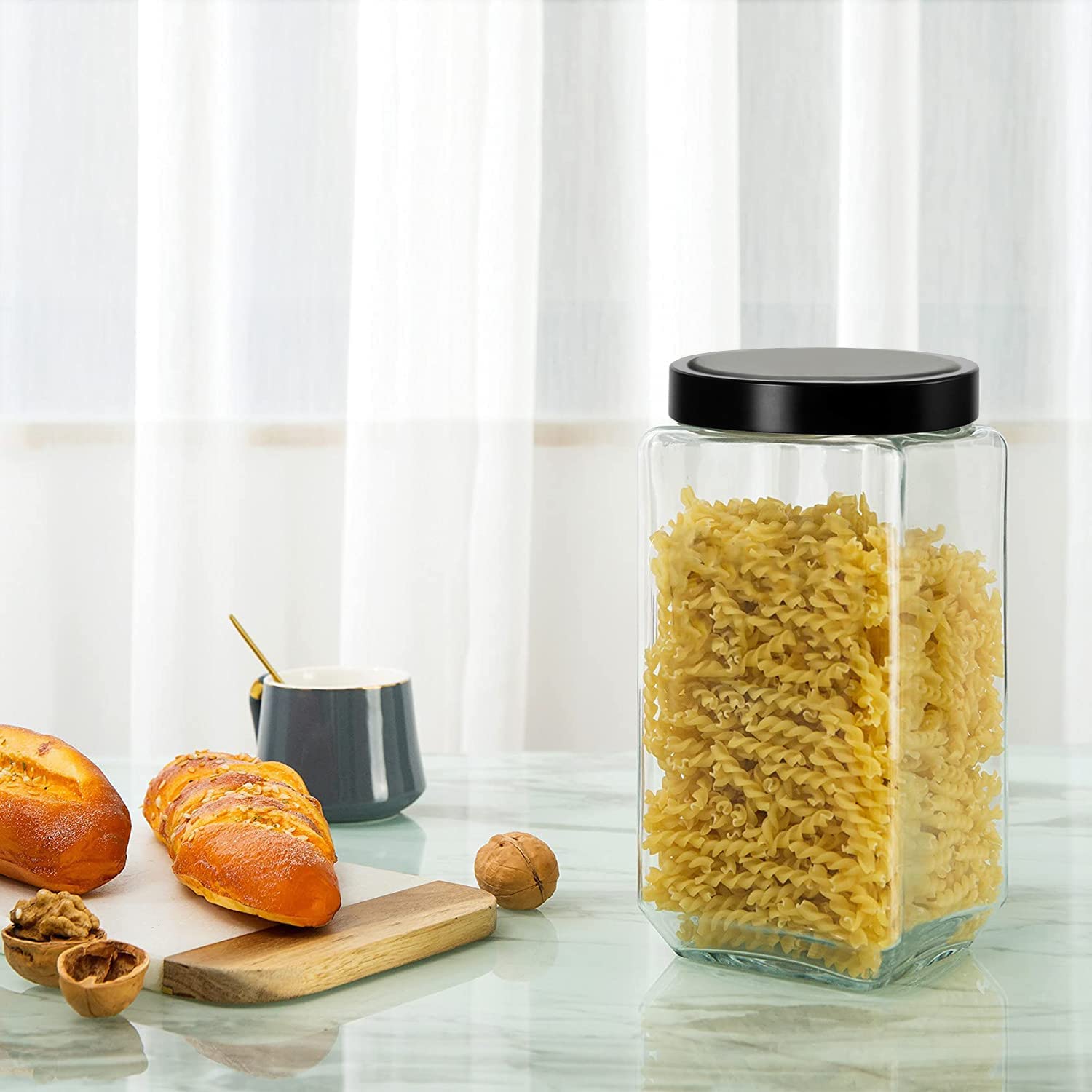 1000ML CUBICAL JAR STAINLESS STEEL  CAP  22953