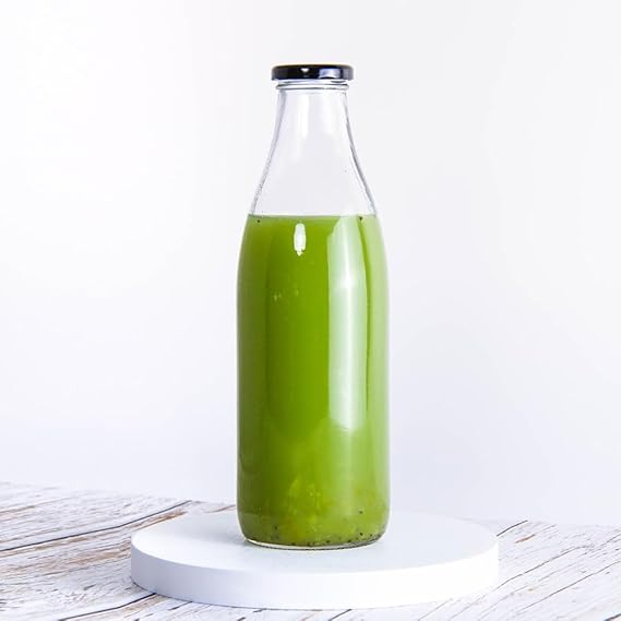 1000ML GM MILK BOTTLE  BLACK LID  22966
