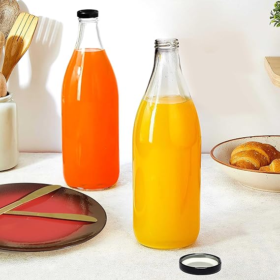 1000ML GM MILK BOTTLE  BLACK LID  22966