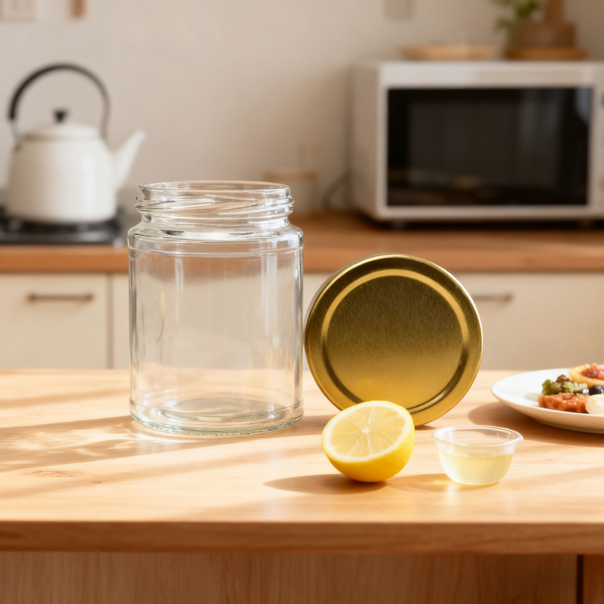 500ML BUTTER JAR BLACK ,GOLDEN,  LID 22956