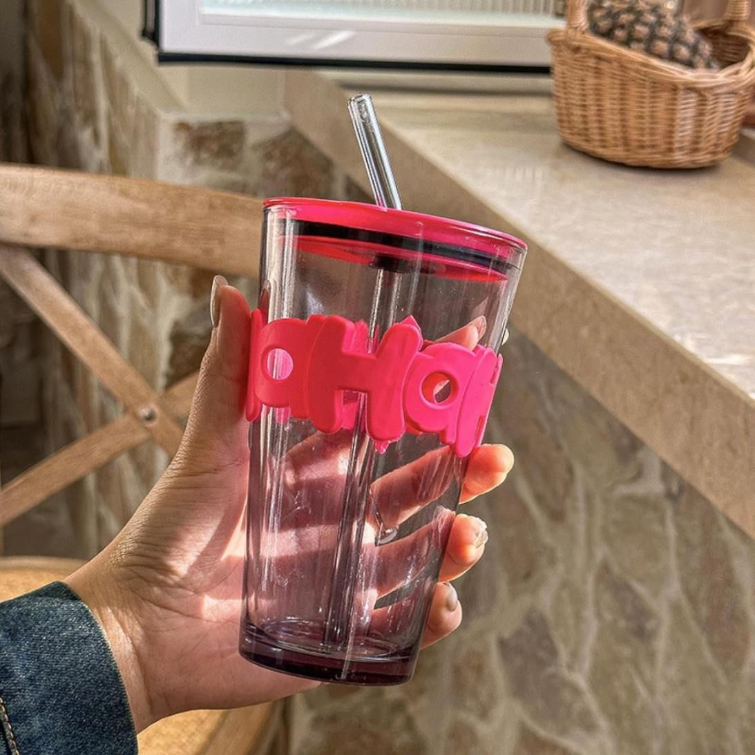 HOHO STRAW CUP LONG BLACK 450ML 22393 | H6-0031