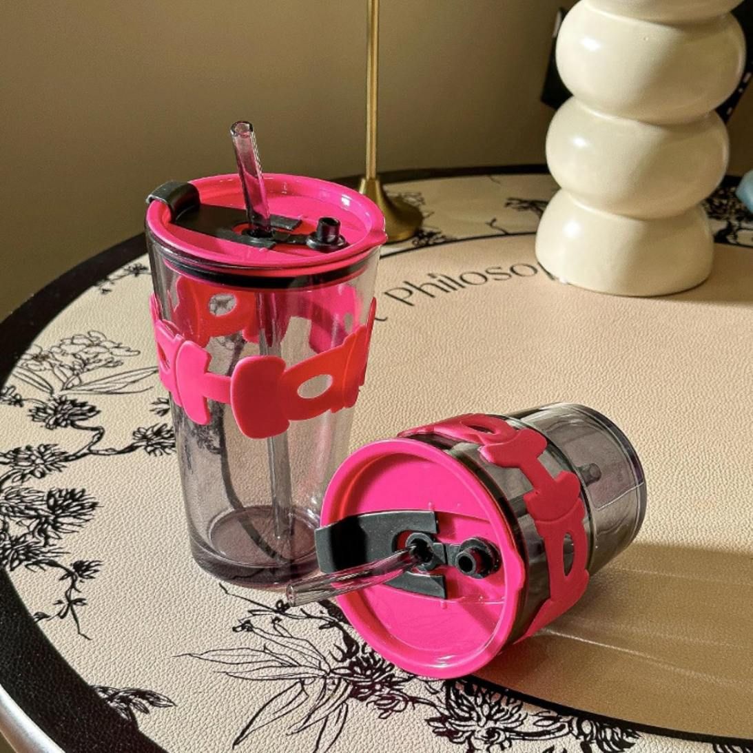 HOHO STRAW CUP LONG BLACK 450ML 22393 | H6-0031