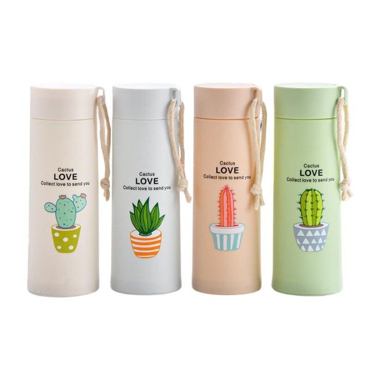 CACTUS GLASS WATER BOTTLE COVER 400ML. 22201 |H6-2008
