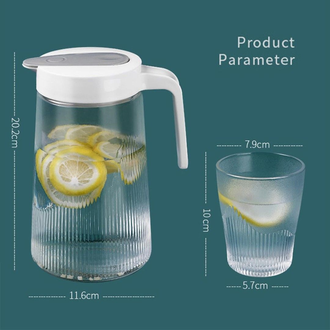 LINING JUG AND GLASS 5PCS 1.2LTR , 200ML 5PCS SET 22362 |LYSJ/L5