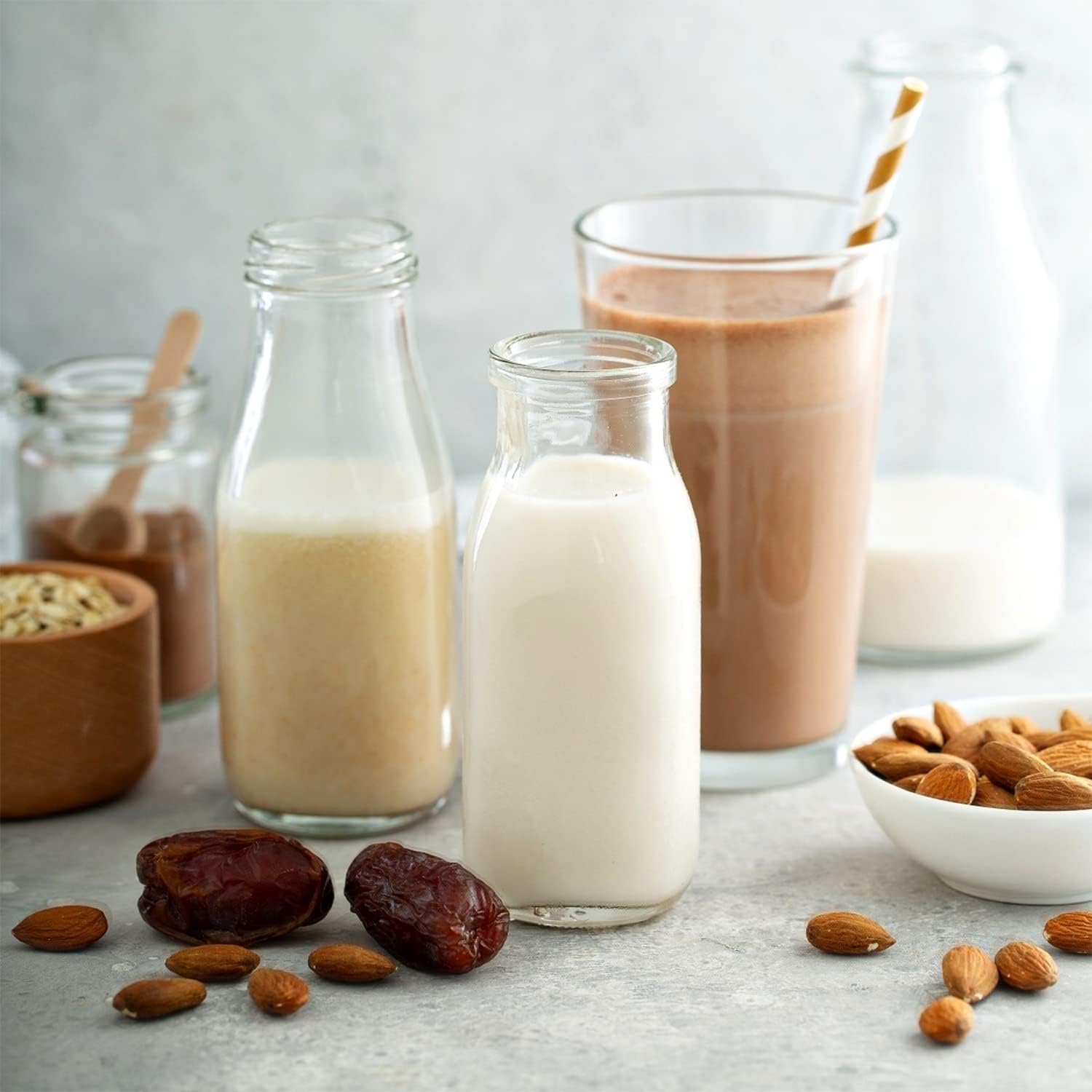 200ML GM MILK BOTTLES BLACK  CAP 22951