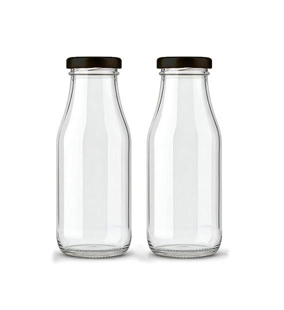 200ML GM MILK BOTTLES BLACK  CAP 22951