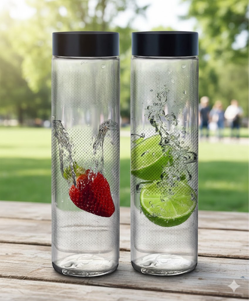 750ML SG WATER BOTTLES BLACK VERGINE PLASTIC CAP 22947