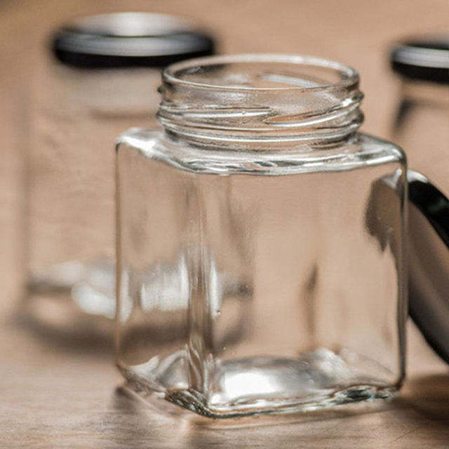 300ML CUBICAL JAR STAINLESS STEEL CAP 22945