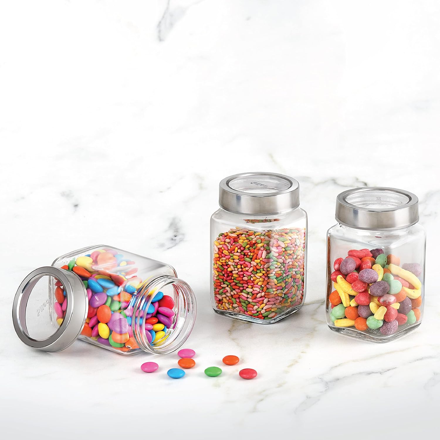 300ML CUBICAL JAR STAINLESS STEEL CAP 22945