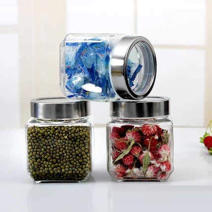 300ML CUBICAL JAR STAINLESS STEEL CAP 22945