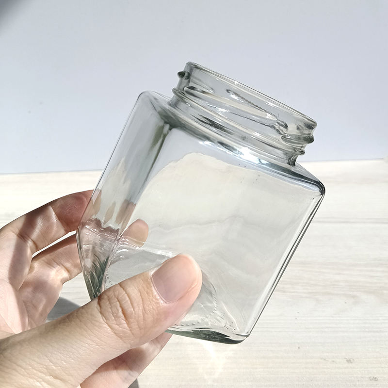 300ML CUBICAL JAR STAINLESS STEEL CAP 22945