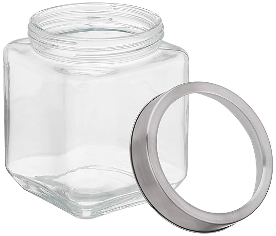 300ML CUBICAL JAR STAINLESS STEEL CAP 22945