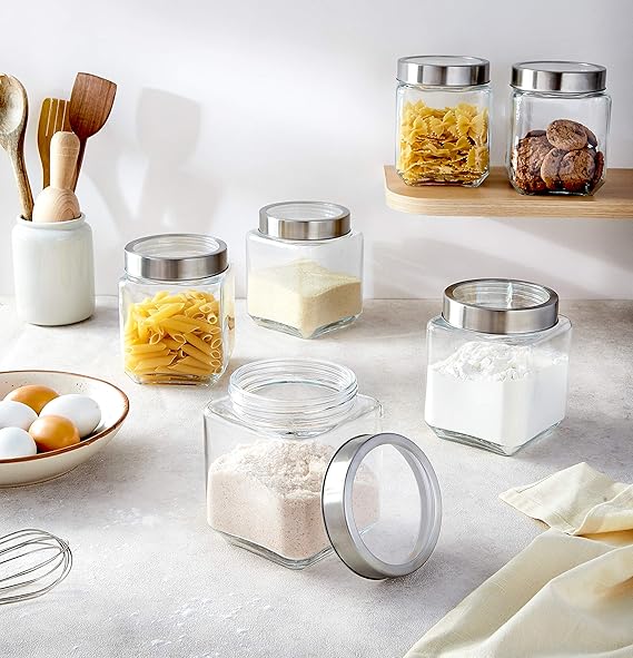 300ML CUBICAL JAR STAINLESS STEEL CAP 22945