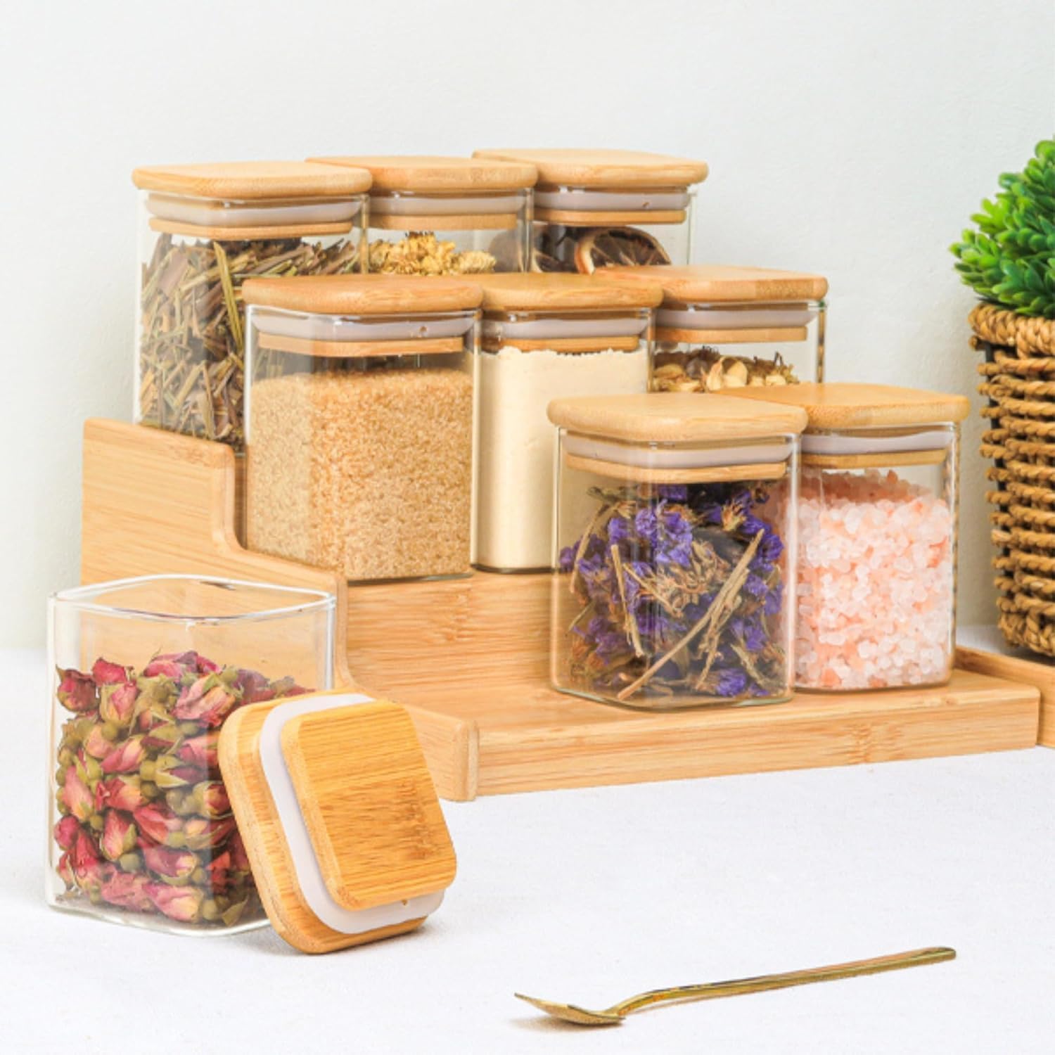 WOODEN LID JAR SQUARE 950ML  36 CTN  22525 | GPG16-950
