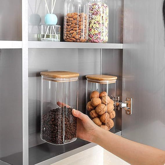 WOODEN LID JAR SQUARE 1200ML  20461 | GPG16-1200-BB