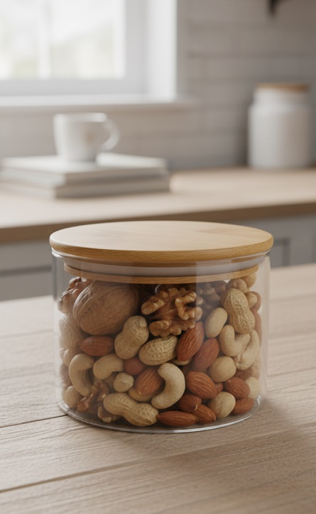 WOODEN LID JAR ROUND 500ML  21161 | GPG10-500